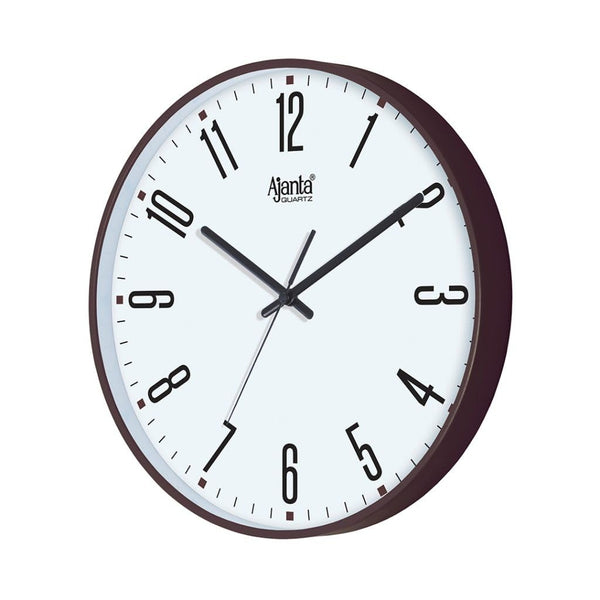 Ajanta 11 Inches Step Movement Wall Clock for Home and Offices (Brown)