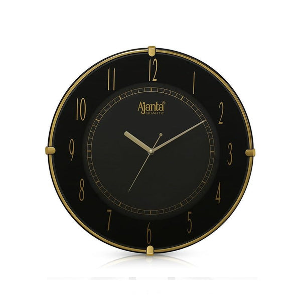 Ajanta F-Series 12 Inches Analog Wall Clock for Home and Offices, Wall Watch (Golden Black), Plastic