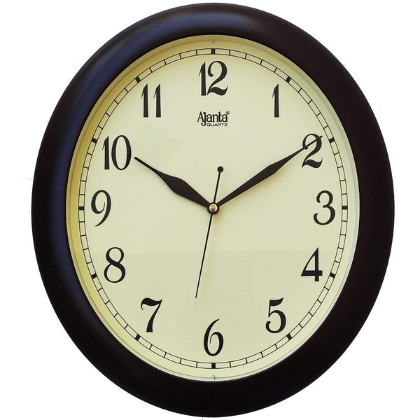 Ajanta Plastic Wall Clock (31.9 cm x 28 cm x 3.5 cm, Ivory), Abstract