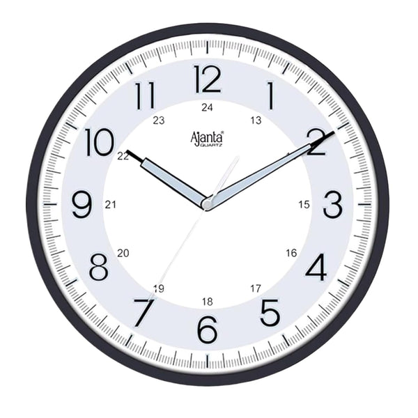 Ajanta Night Glow Radium Plastic Analog Wall Clock (Black, 310X44X310Mm)