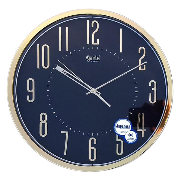 Ajanta Plastic Abstract Sweep Analog Clock (30.3 Cm X 30.3 Cm X 4.5 Cm, Black)