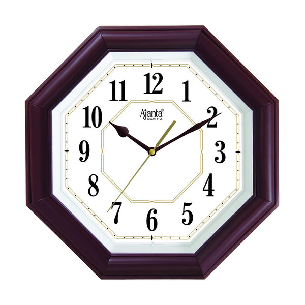 Ajanta Quartz Step Movement 10 Inches Wall Clock for Home(Fancy, Plastic, Brown)